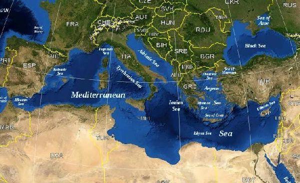 Средиземное море карта, пляжи, отдых